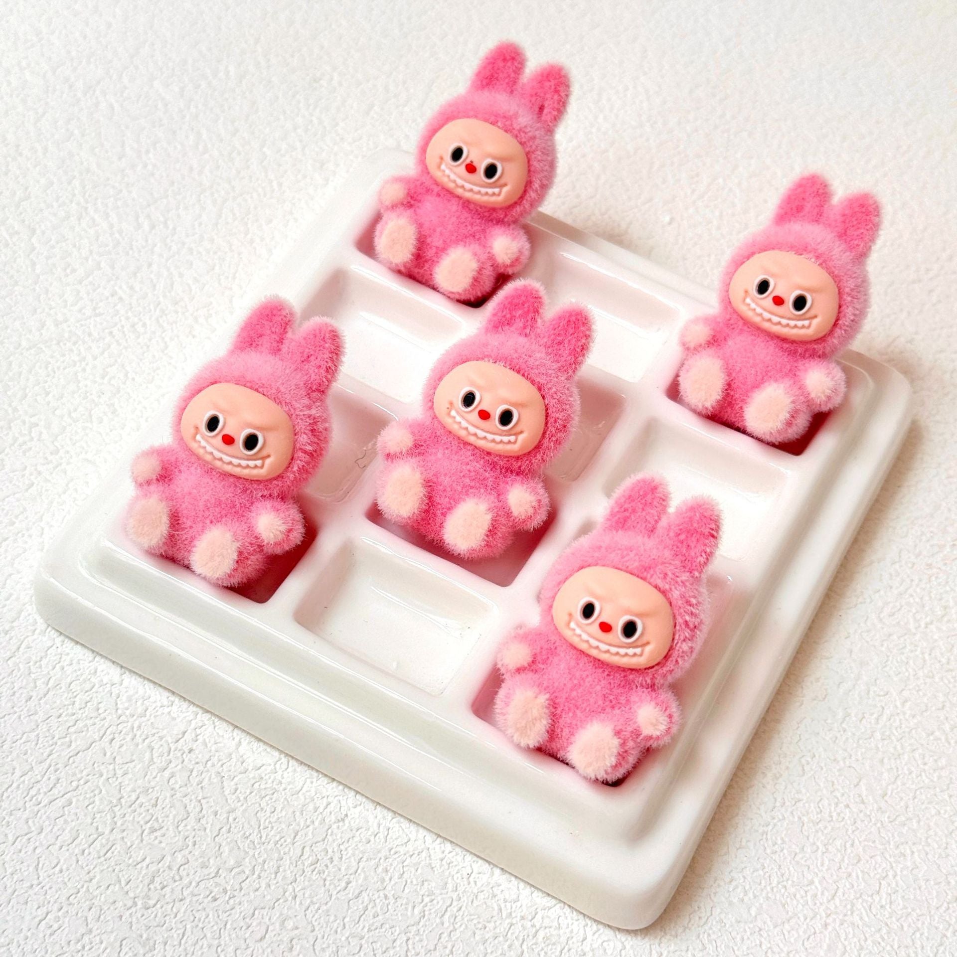 Wholesale 10pcs Cartoon flocking sitting beads OLY Exclusive